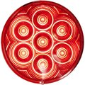 Peterson Manufacturing Stop Turn Tail Light LED Bulb Round Red Lens 4 Diameter With Grommet And 431491 Plug V826KR-7